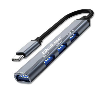 Hub USB Qoltec USB-C 3x USB 2.0, 1x USB 3.0